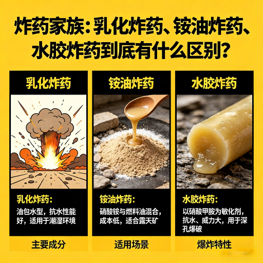 扶绥炸药家族：乳化炸药、铵油炸药、水胶炸药到底有什么区别？